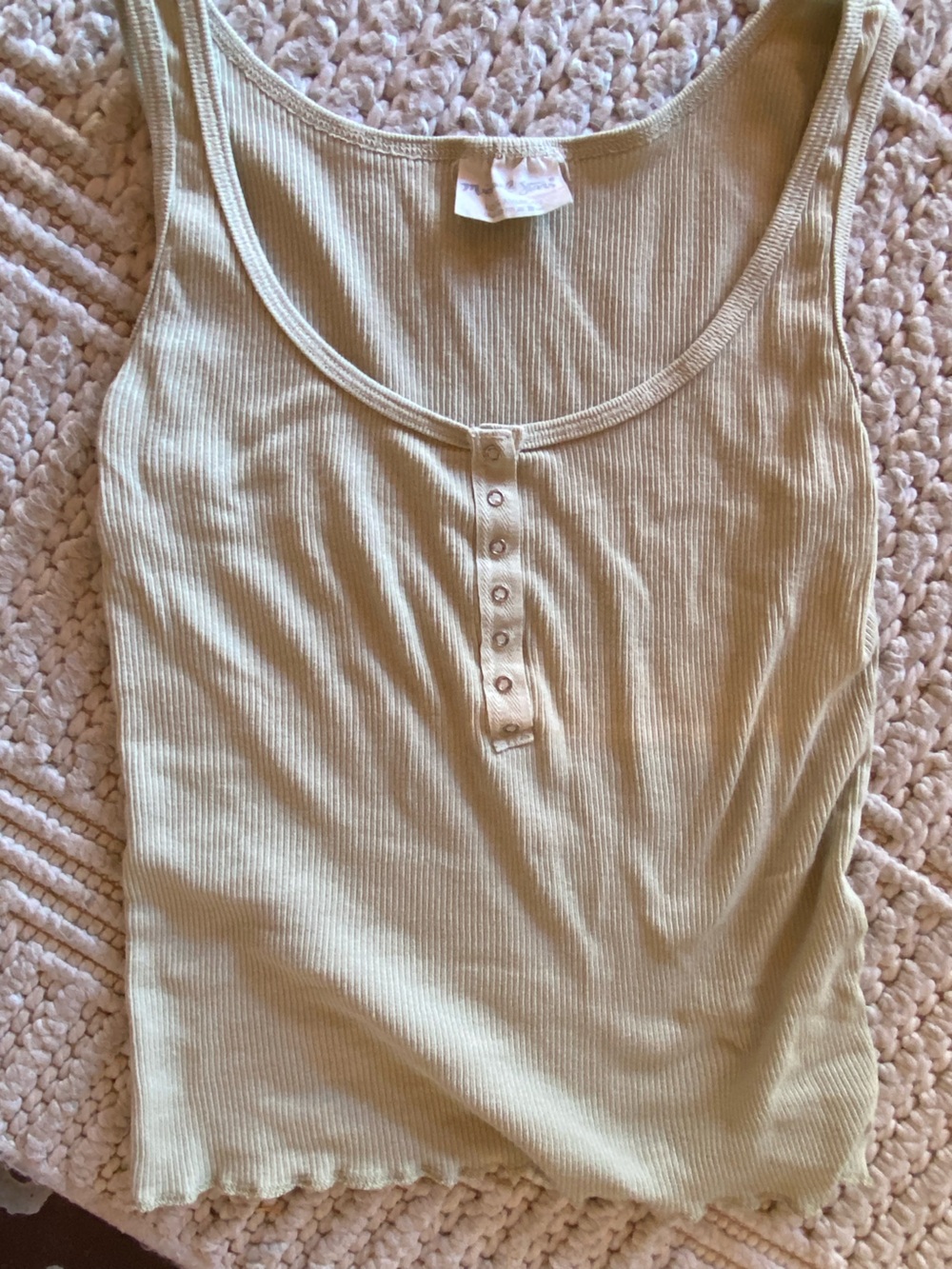 Ribbed Snap-Front Camisole in Cream